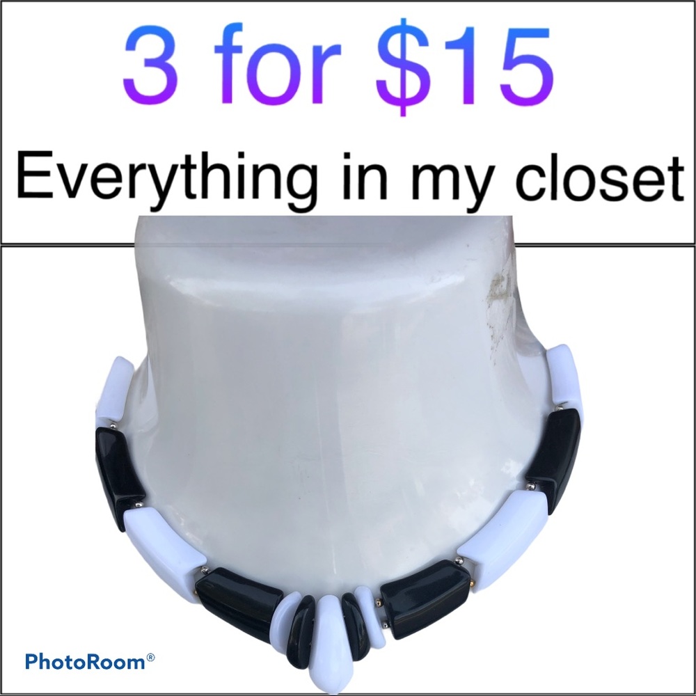 3 for $15 black and white chunky necklace